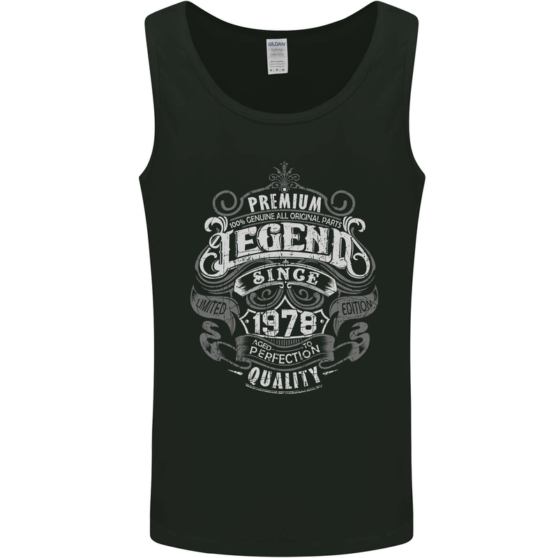 Premium Legend 45th Birthday 1978 Mens Vest Tank Top Black