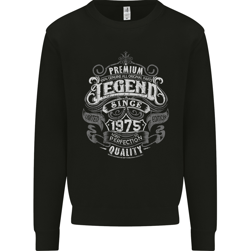 Premium Legend 48th Birthday 1975 Mens Sweatshirt Jumper Black