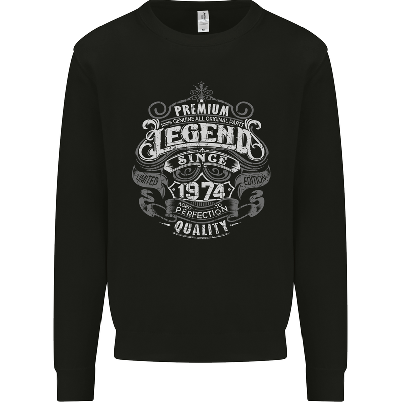 Premium Legend 49th Birthday 1974 Mens Sweatshirt Jumper Black