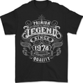 Premium Legend 49th Birthday 1974 Mens T-Shirt 100% Cotton BLACK