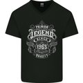 Premium Legend 58th Birthday 1965 Mens V-Neck Cotton T-Shirt Black