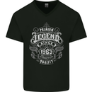 Premium Legend 60th Birthday 1963 Mens V-Neck Cotton T-Shirt Black