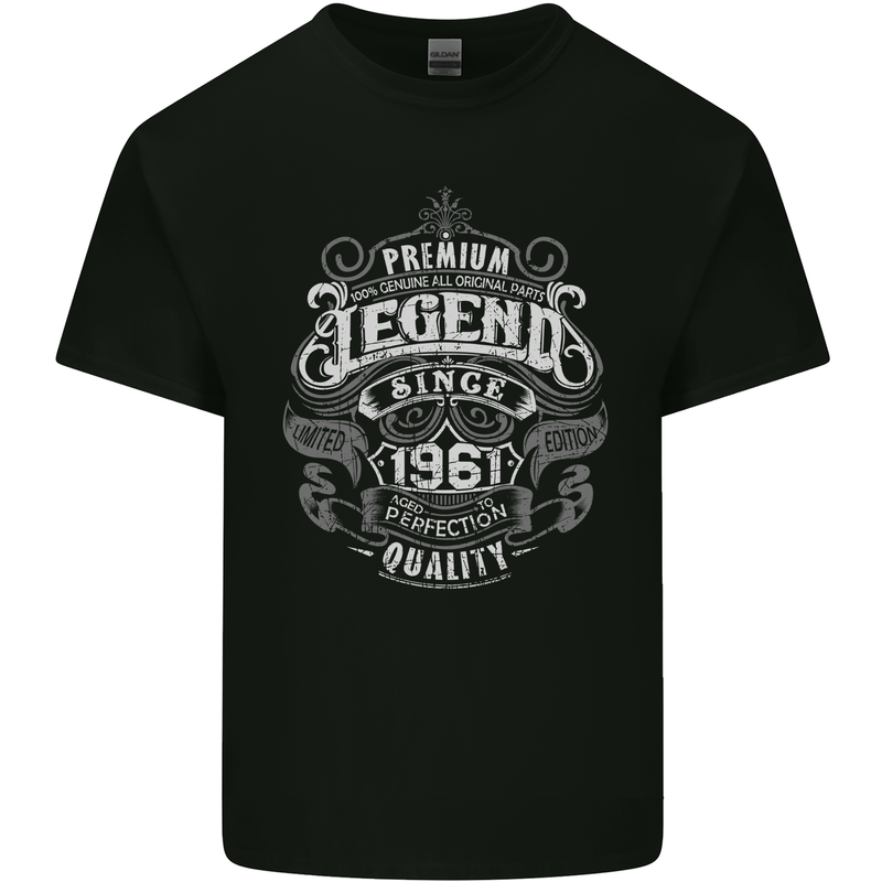 Premium Legend 62nd Birthday 1961 Mens Cotton T-Shirt Tee Top Black