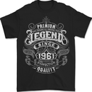 Premium Legend 62nd Birthday 1961 Mens T-Shirt 100% Cotton BLACK