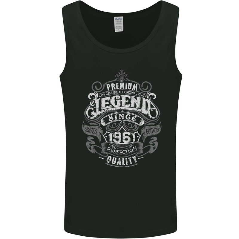 Premium Legend 62nd Birthday 1961 Mens Vest Tank Top Black