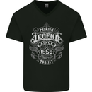 Premium Legend 64th Birthday 1959 Mens V-Neck Cotton T-Shirt Black