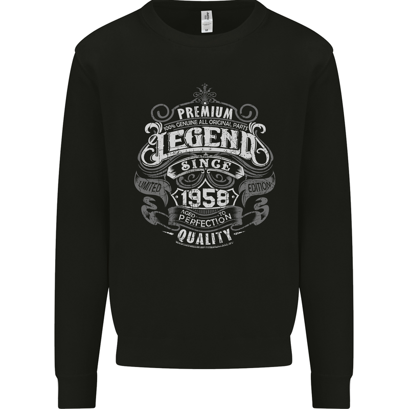 Premium Legend 65th Birthday 1958 Mens Sweatshirt Jumper Black