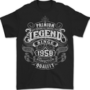 Premium Legend 65th Birthday 1958 Mens T-Shirt 100% Cotton BLACK