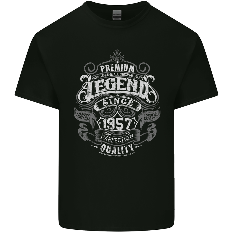 Premium Legend 66th Birthday 1957 Mens Cotton T-Shirt Tee Top Black