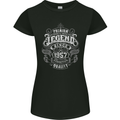 Premium Legend 66th Birthday 1957 Womens Petite Cut T-Shirt Black