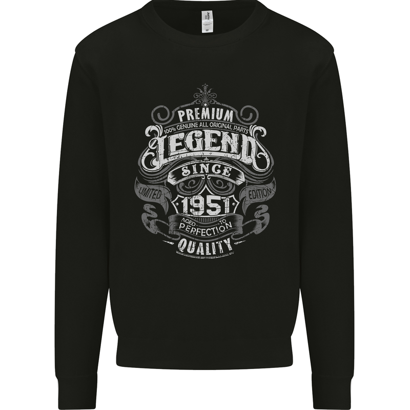 Premium Legend 72nd Birthday 1951 Mens Sweatshirt Jumper Black