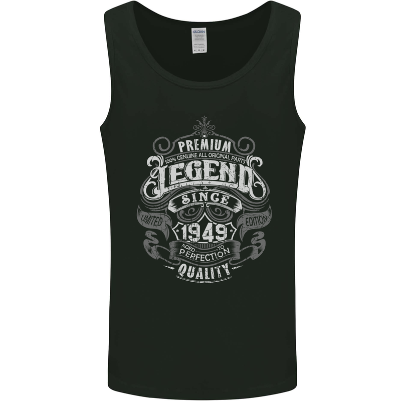 Premium Legend 74th Birthday 1949 Mens Vest Tank Top Black
