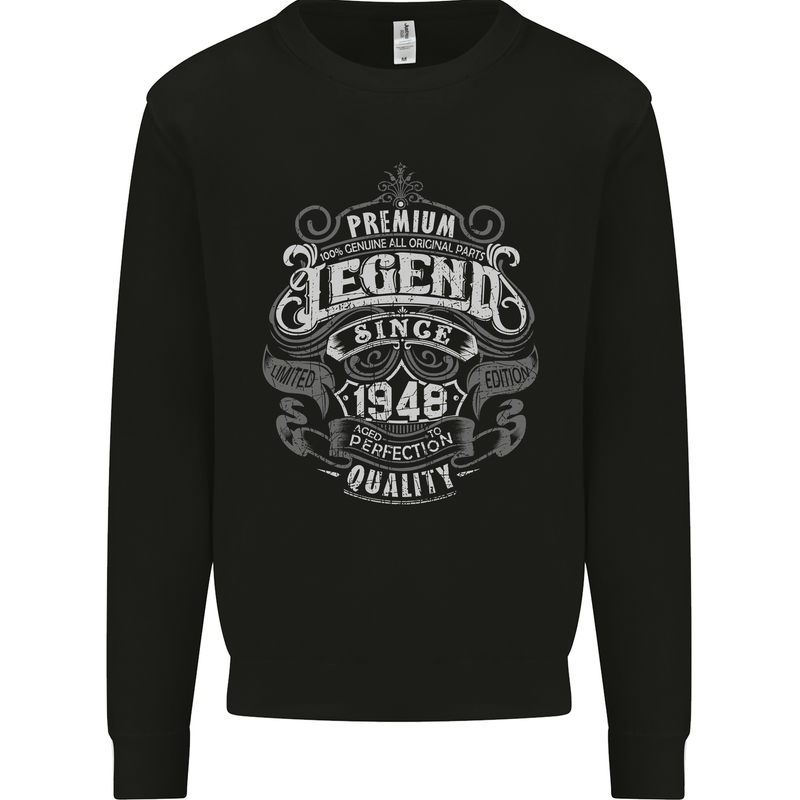 Premium Legend 75th Birthday 1948 Mens Sweatshirt Jumper Black