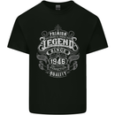 Premium Legend 77th Birthday 1946 Mens Cotton T-Shirt Tee Top Black
