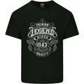 Premium Legend 80th Birthday 1943 Mens Cotton T-Shirt Tee Top Black