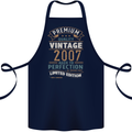 Premium Vintage 16th Birthday 2007 Cotton Apron 100% Organic Navy Blue