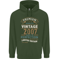 Premium Vintage 16th Birthday 2007 Mens 80% Cotton Hoodie Forest Green
