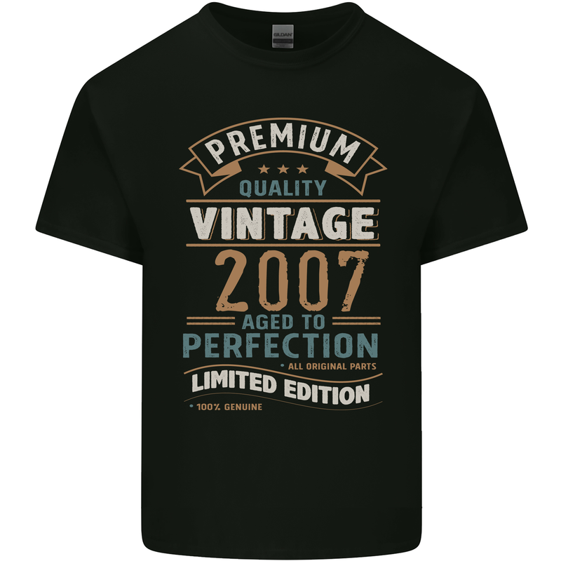 Premium Vintage 16th Birthday 2007 Mens Cotton T-Shirt Tee Top Black