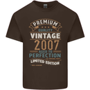 Premium Vintage 16th Birthday 2007 Mens Cotton T-Shirt Tee Top Dark Chocolate