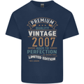 Premium Vintage 16th Birthday 2007 Mens Cotton T-Shirt Tee Top Navy Blue