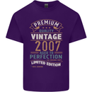 Premium Vintage 16th Birthday 2007 Mens Cotton T-Shirt Tee Top Purple
