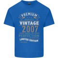 Premium Vintage 16th Birthday 2007 Mens Cotton T-Shirt Tee Top Royal Blue