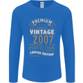 Premium Vintage 16th Birthday 2007 Mens Long Sleeve T-Shirt Royal Blue