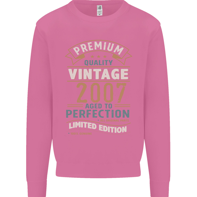 Premium Vintage 16th Birthday 2007 Mens Sweatshirt Jumper Azalea