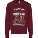 Premium Vintage 16th Birthday 2007 Mens Sweatshirt Jumper Maroon