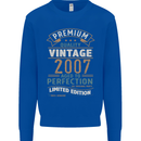 Premium Vintage 16th Birthday 2007 Mens Sweatshirt Jumper Royal Blue