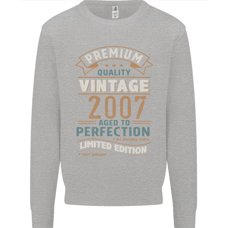 Premium Vintage 16th Birthday 2007 Mens Sweatshirt Jumper Sports Grey