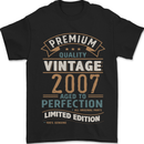 Premium Vintage 16th Birthday 2007 Mens T-Shirt 100% Cotton Black