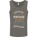 Premium Vintage 16th Birthday 2007 Mens Vest Tank Top Charcoal
