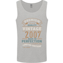 Premium Vintage 16th Birthday 2007 Mens Vest Tank Top Sports Grey