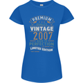 Premium Vintage 16th Birthday 2007 Womens Petite Cut T-Shirt Royal Blue