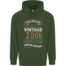 Premium Vintage 17th Birthday 2006 Mens 80% Cotton Hoodie Forest Green