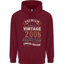Premium Vintage 17th Birthday 2006 Mens 80% Cotton Hoodie Maroon
