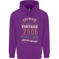 Premium Vintage 17th Birthday 2006 Mens 80% Cotton Hoodie Purple