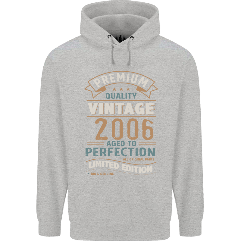 Premium Vintage 17th Birthday 2006 Mens 80% Cotton Hoodie Sports Grey