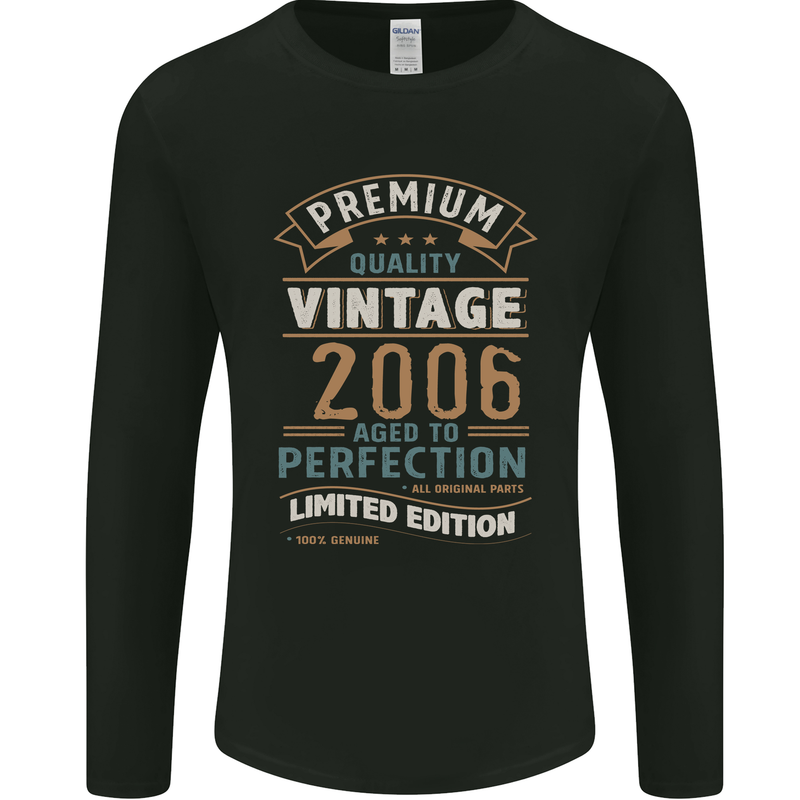 Premium Vintage 17th Birthday 2006 Mens Long Sleeve T-Shirt Black