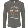 Premium Vintage 17th Birthday 2006 Mens Long Sleeve T-Shirt Charcoal
