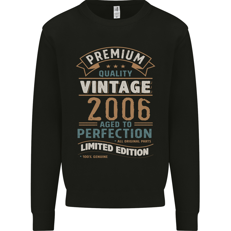 Premium Vintage 17th Birthday 2006 Mens Sweatshirt Jumper Black