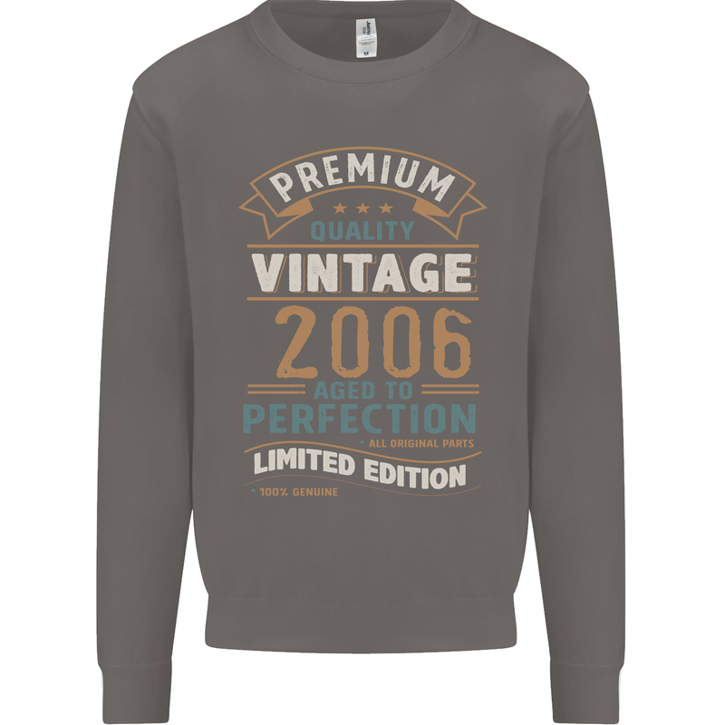 Premium Vintage 17th Birthday 2006 Mens Sweatshirt Jumper Charcoal