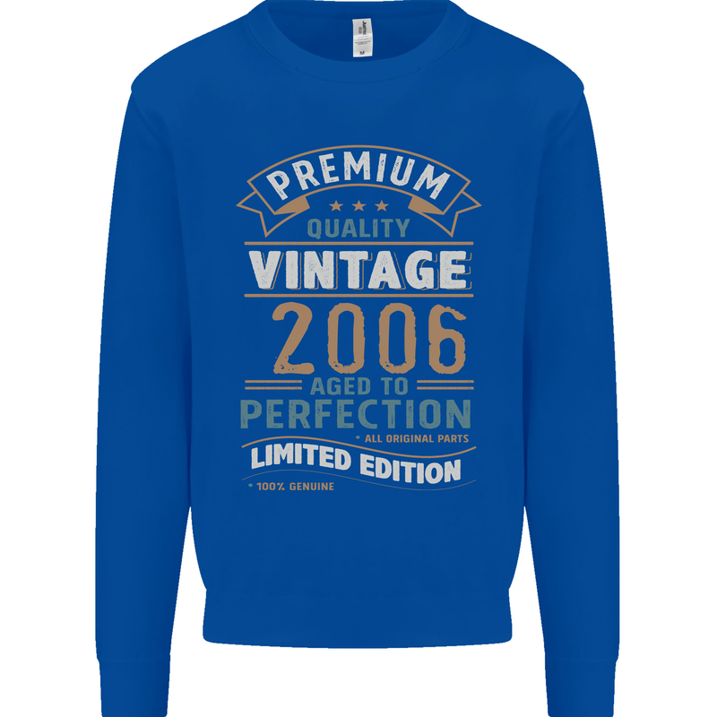 Premium Vintage 17th Birthday 2006 Mens Sweatshirt Jumper Royal Blue