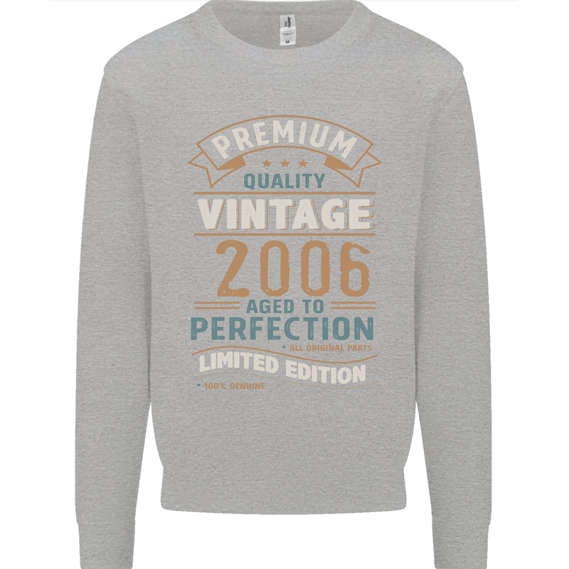 Premium Vintage 17th Birthday 2006 Mens Sweatshirt Jumper Sports Grey