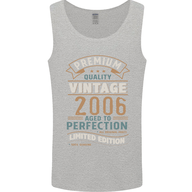 Premium Vintage 17th Birthday 2006 Mens Vest Tank Top Sports Grey