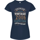 Premium Vintage 17th Birthday 2006 Womens Petite Cut T-Shirt Navy Blue