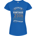 Premium Vintage 17th Birthday 2006 Womens Petite Cut T-Shirt Royal Blue