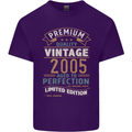 Premium Vintage 18th Birthday 2005 Mens Cotton T-Shirt Tee Top Purple