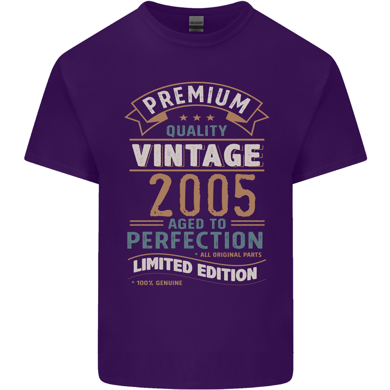Premium Vintage 18th Birthday 2005 Mens Cotton T-Shirt Tee Top Purple